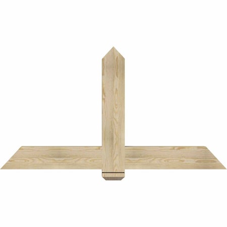 Ekena Millwork Eugene Rough Sawn Timber Gable Bracket, Douglas Fir, 60"W x 32"H x 4"D x 6"F, 13/12 Pitch GBW060X32X0406EUG00RDF